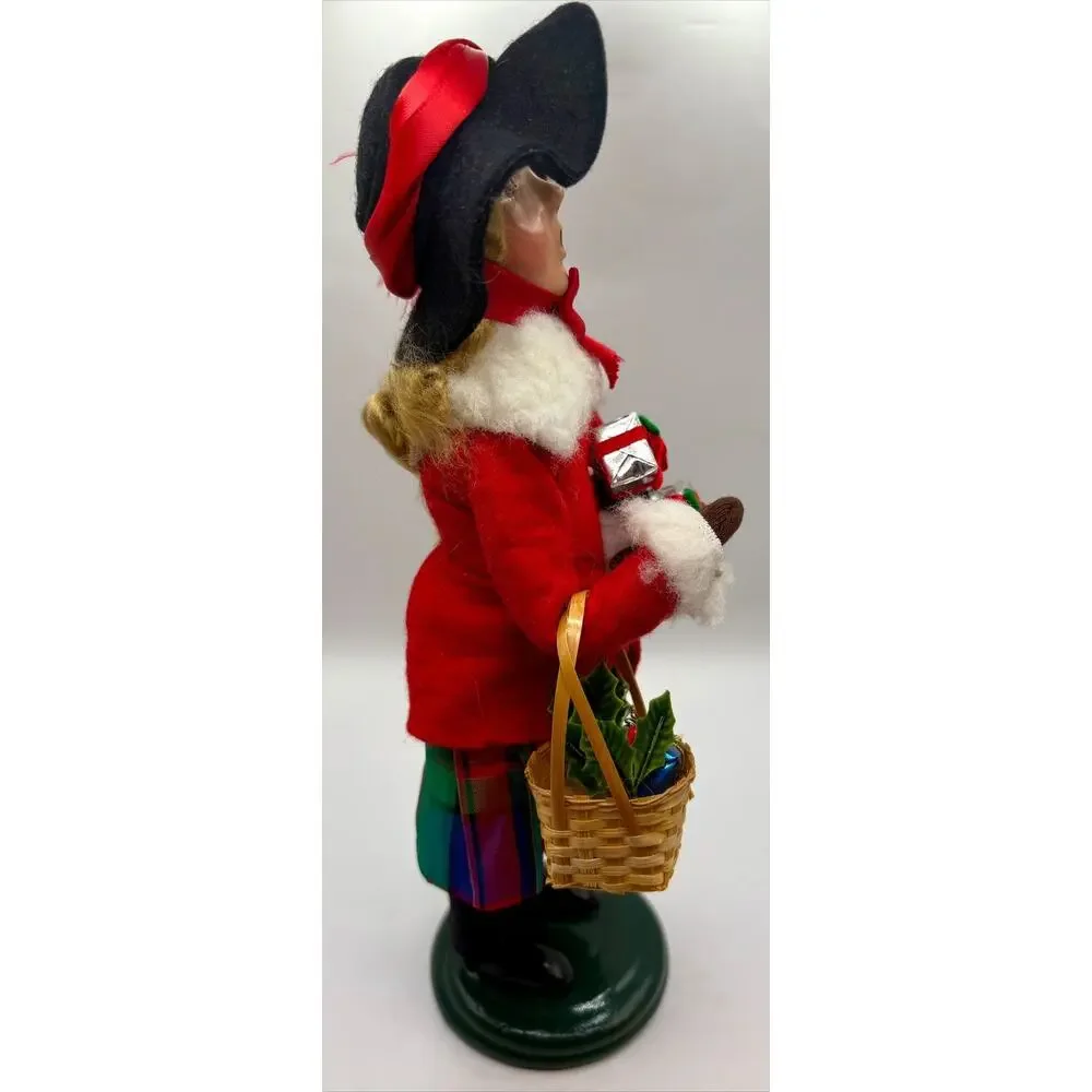 Byers Choice Lady With Basket and Gifts Signed - Dated 2003